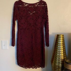 Ambiance xl sexy lace wine dress